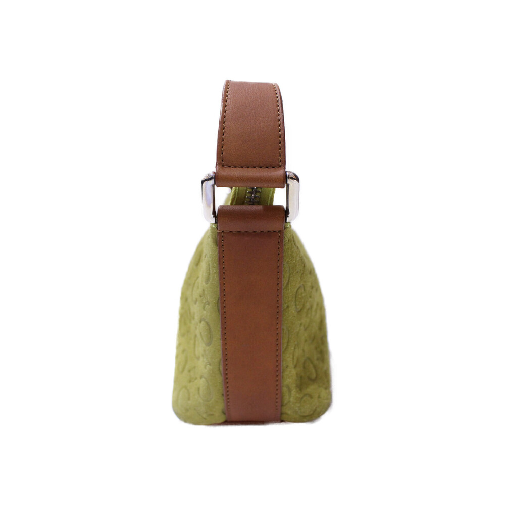 Celine Green Khaki Suede Leather Pouch Accessory Brown